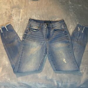 Aeropostale Light Blue Distressed Ankle Jeans